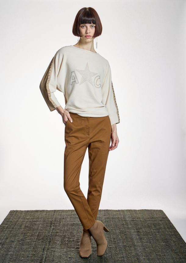 jersey beige cuello alto Alba Conde